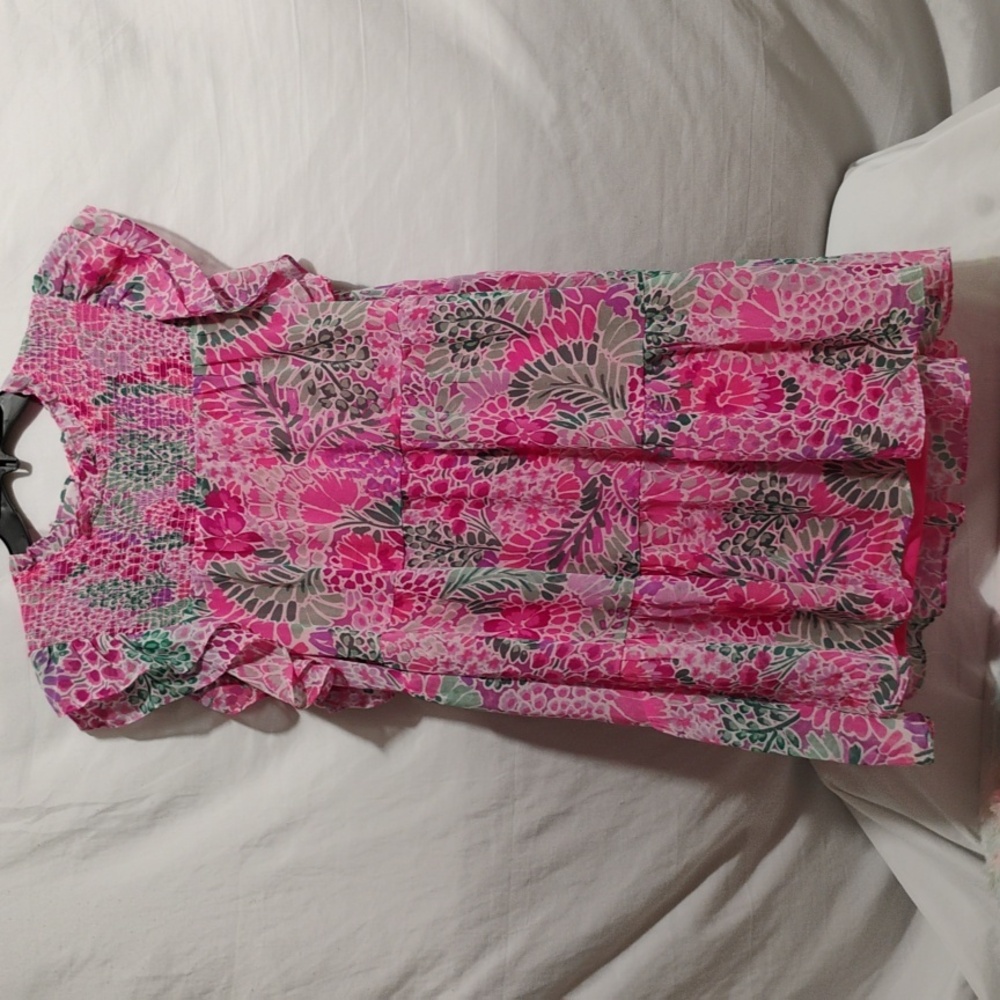(D-10) SALE! AURA Floral Print Mini Fully Lined Dress Sz.M Like New